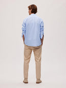 Long Sleeve Linen Shirt - Cashmere Blue