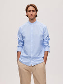 Long Sleeve Linen Shirt - Cashmere Blue