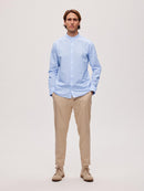Long Sleeve Linen Shirt - Cashmere Blue
