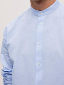 Long Sleeve Linen Shirt - Cashmere Blue