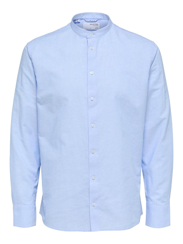 Long Sleeve Linen Shirt - Cashmere Blue