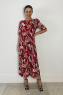 Margot Midi Dress - Red/pink
