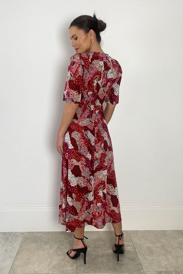 Margot Midi Dress - Red/pink