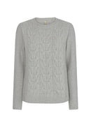 Lamar Pattern Round Neck Jumper - Grey Melange