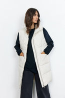 Nina 17 Long Padded Gilet - Cream