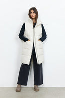 Nina 17 Long Padded Gilet - Cream