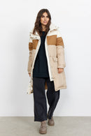 Ellemi Striped Padded Coat - Sand