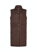 Randi 5 Long Padded Gilet - Coffee Bean