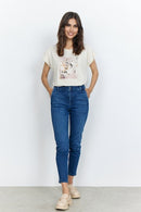Feminin Front Print T-Shirt - Cream