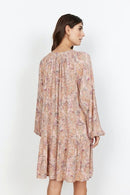 Jana 2 V Neck Print Dress - Rose