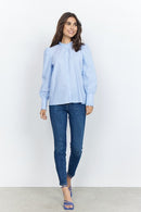 Jessika High Neck Shirt - Bright Blue
