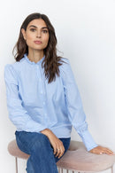 Jessika High Neck Shirt - Bright Blue