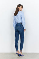 Jessika High Neck Shirt - Bright Blue