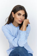 Jessika High Neck Shirt - Bright Blue