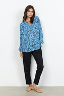 Jodie V Neck Blouse - Bright Blue