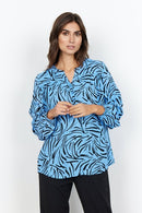 Jodie V Neck Blouse - Bright Blue