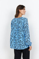 Jodie V Neck Blouse - Bright Blue