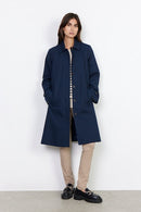 Lora 11 Long Button Coat - Navy