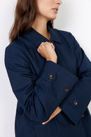 Lora 11 Long Button Coat - Navy