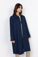 Lora 11 Long Button Coat - Navy