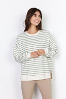 Barni 14 Stripe Sweater - Moss Green