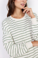 Barni 14 Stripe Sweater - Moss Green