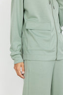 Banu Drawstring Hoodie - Moss Green