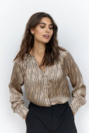 Janine V Neck Blouse - Camel