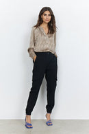 Janine V Neck Blouse - Camel