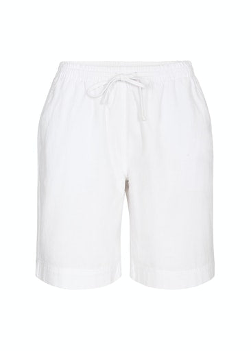 Cissie Elastic Waist Shorts - White