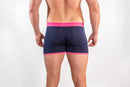 Bamboo Boxer - Navy Pink Band