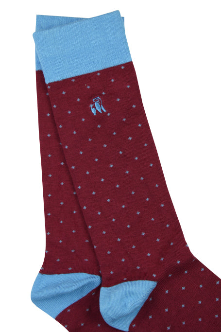 Spotted Sock - Burgundy