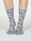 Lucille Spot Socks - Grey Marle