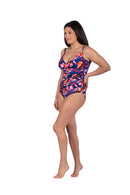 Sakura Mock Wrap Swimsuit - Blue