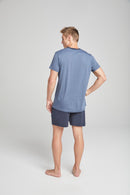 Short Sleeve Knit Pyjama - Navy