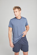 Short Sleeve Knit Pyjama - Navy