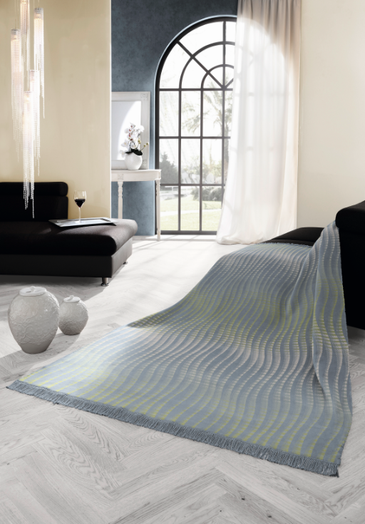 Cotton Rich Curves Marine Throw