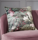 Anthea Floral Velour Green Cushion