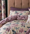 Painted Floral Duvet Cover Set - Plum