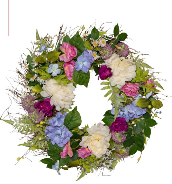 Hydrangea Door Wreath With Berries 64cm