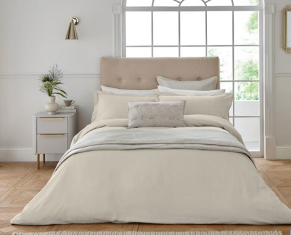 Modern Deco Stripe Duvet Cover Set - Champagne