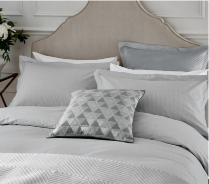 Modern Deco Stripe Duvet Cover Set - Silver