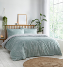 Linear Floral Duvet Cover Set - Green