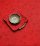 Snow Crystal Tablecloth Red 53x88in