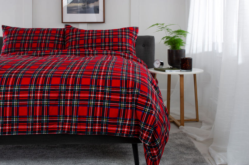 Royal Stewart Duvet Cover Set - Red