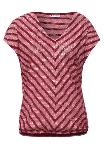 Structure Stripe Shirt - Gentle Red