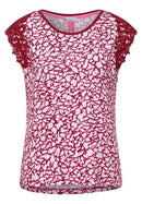 Lace Shoulder Shirt - Gentle Red