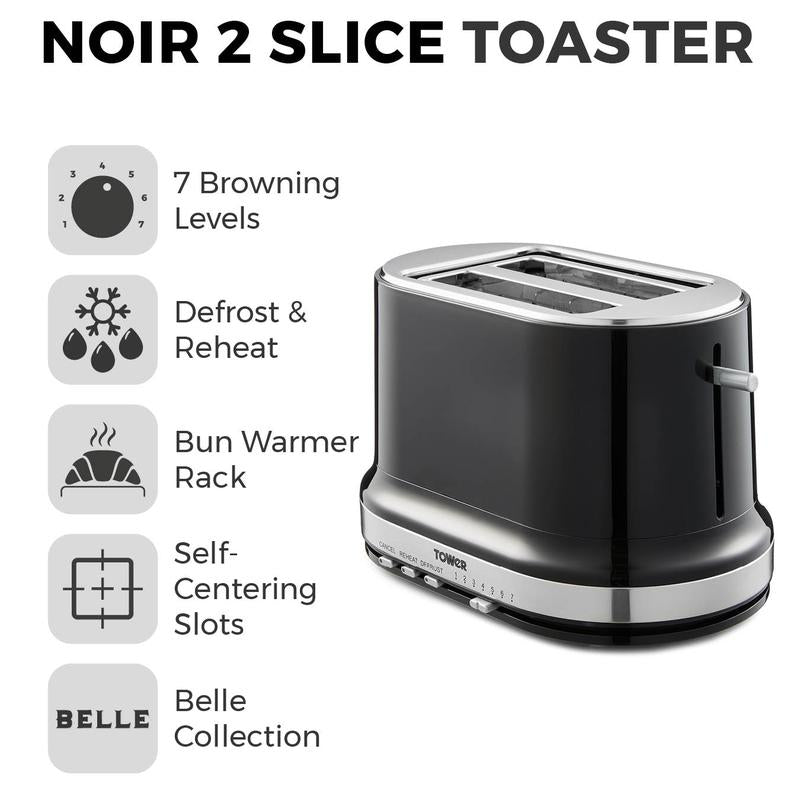 Belle 2 Slice Toaster  - Black