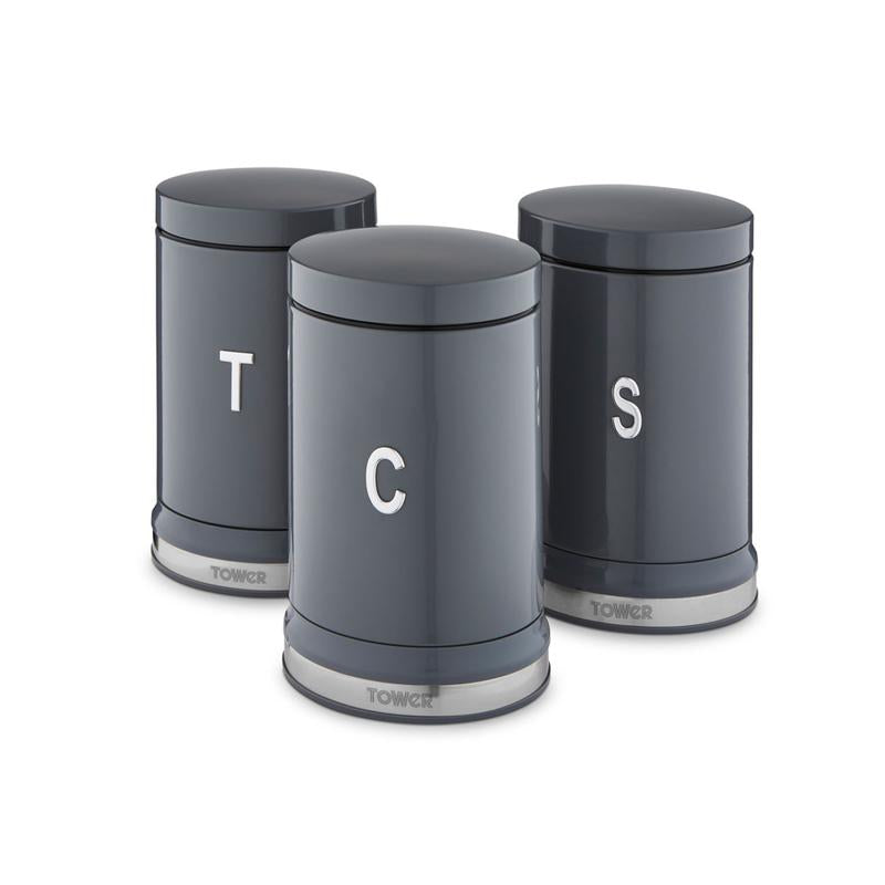 Belle Set 3 Canisters - Grey