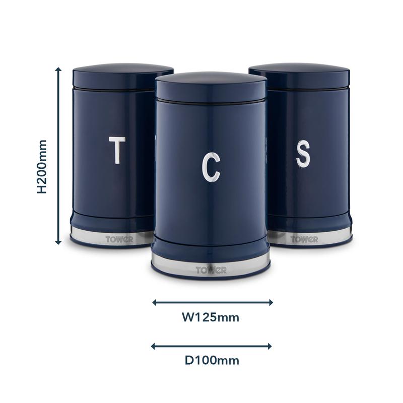 Belle Set of 3 Canisters - Blue